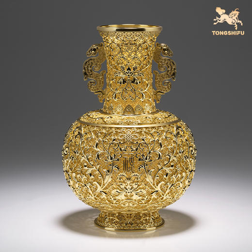 铜师傅《花丝宝瓶》客厅桌面铜花瓶摆件 家居装饰品 节日礼物 商品图1