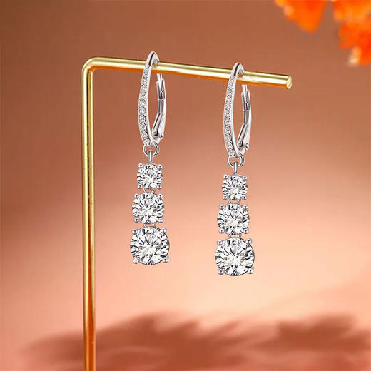 【白水晶耳环】耳坠女天然白水晶S925银耳饰品时尚轻奢耳坠耳钉JE25002 商品图0