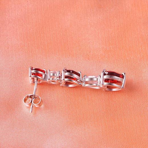 【石榴石耳环】S925银酒红石榴石彩色宝石爱心耳饰品耳坠JE19286 商品图3