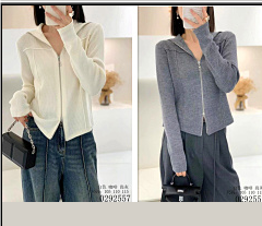 582557春上新 羊毛双拉链开衫