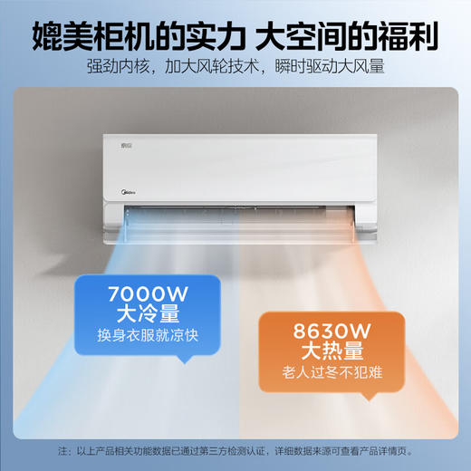 国补后到手价 3999元 美的空调 京绽 两匹挂机  变频一级  大风口四向送风 加大加宽导风板 60℃高温不停机 手机操控 壁挂式空调KFR-50GW/MJ101-1 商品图2