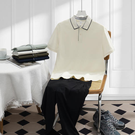 冰感降温极致柔软亲肤凉爽时尚百搭休闲商务高端翻领男上衣   HLS-GS82018 商品图0