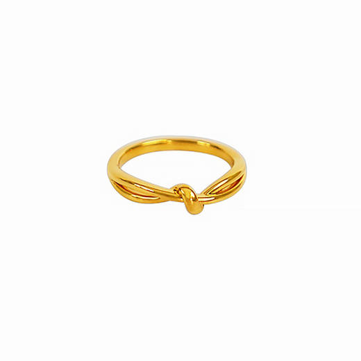 【现货】  足金999 5D工艺 戒指爆款扭结素圈戒指【金重约1.26g圈口17.2mm】  【一物一广州省检标签】 商品图4