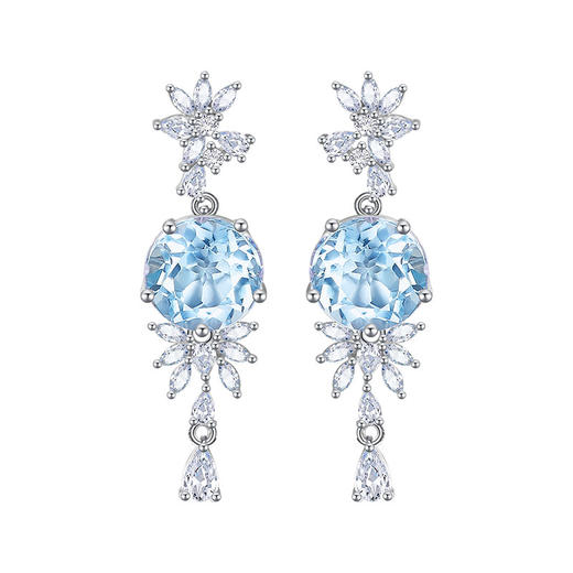 【托帕石耳环】S925银托帕石彩色宝石轻奢耳饰品JE19276 商品图4