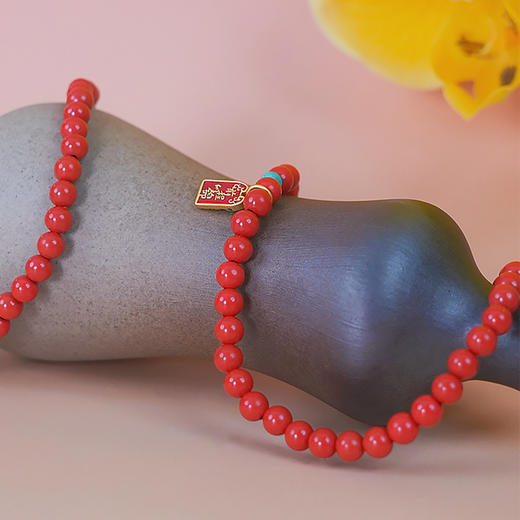 【现货】朱砂项链帝王红砂素面圆珠本命年转运护身福【单珠尺寸4mm】  【一物一证书】 商品图4