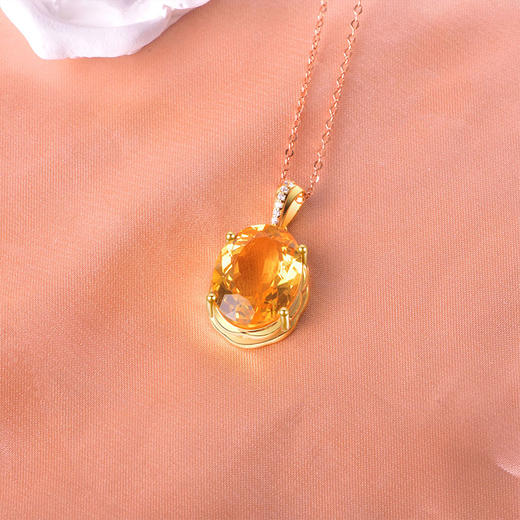 【黄水晶戒指/耳环/吊坠】S925银黄水晶均码轻奢时尚首饰品JR25005/JE25005/JP25005 商品图10