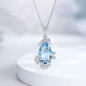 【托帕石吊坠】S925银托帕石吊坠彩色宝石时尚轻奢项坠送女士节日礼物JP19282