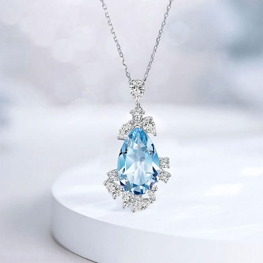 【托帕石吊坠】S925银托帕石吊坠彩色宝石时尚轻奢项坠送女士节日礼物JP19282 商品图0