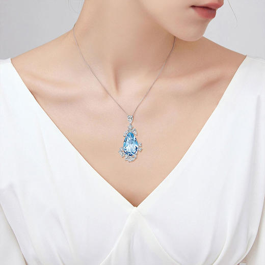 【托帕石吊坠】S925银托帕石吊坠彩色宝石时尚轻奢项坠送女士节日礼物JP19282 商品图2