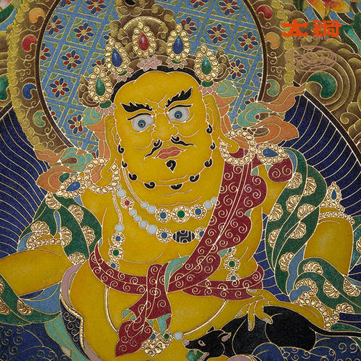 太铜 铜雕画《黄财神 景泰蓝画》客厅玄关沙发背景墙装饰画 商品图4