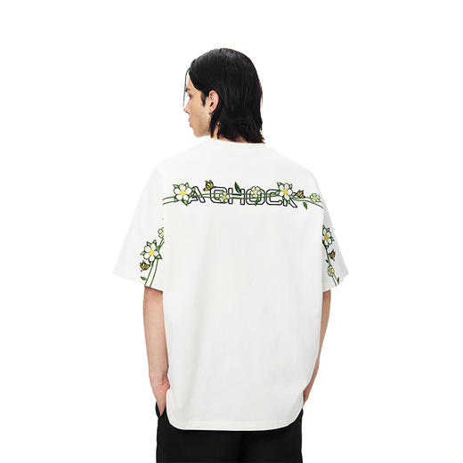 【Achock官方店】花卉刺绣logo短袖T恤男女美式设计感休闲体恤潮 商品图0