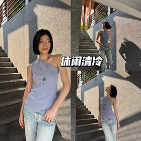 新品上身 | 雾霾蓝斜肩🩵有情绪和故事感