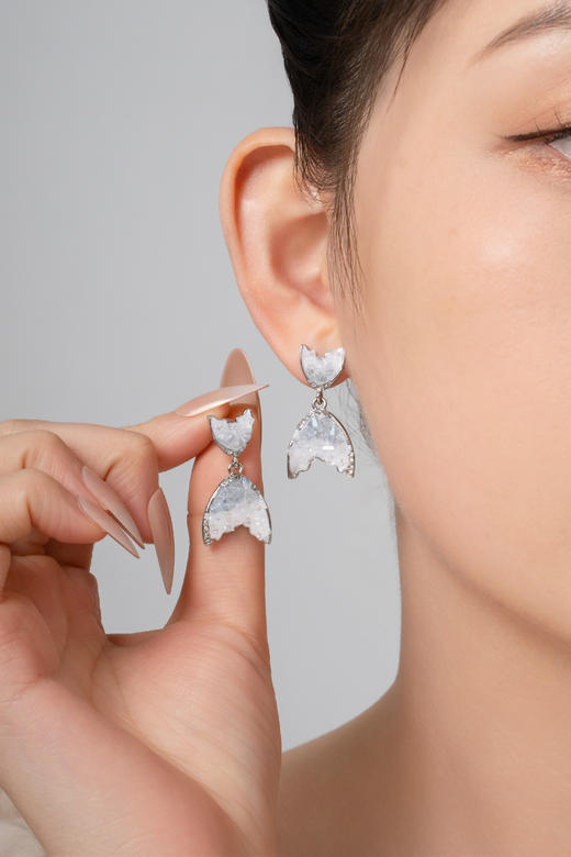 春日来信藏在耳畔上莫奈花园天然蓝晶石耳环 商品图7