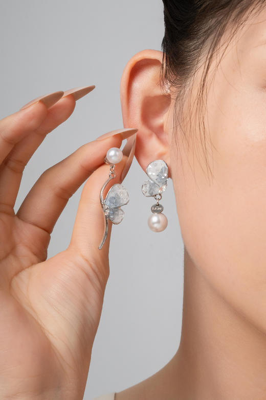 春日来信藏在耳畔上莫奈花园天然蓝晶石耳环 商品图9