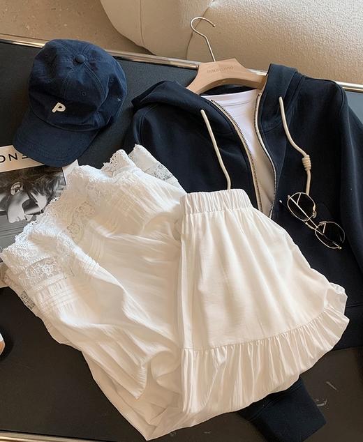 春新品松紧腰茉莉花镂空棉半裙 商品图10