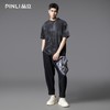 PINLI品立2025夏季新款晕染印花短袖T恤男士个性宽松百搭潮牌上衣B252111043 商品缩略图1