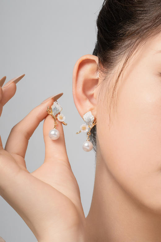 春日来信藏在耳畔上莫奈花园天然蓝晶石耳环 商品图11