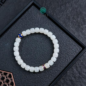 玉美人菲菲^ S925和田玉直切手串约8*7mm