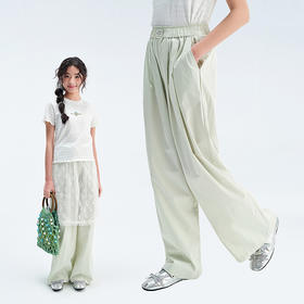 笛莎Deesha青少年女童裤子2025夏季女童阔腿裤