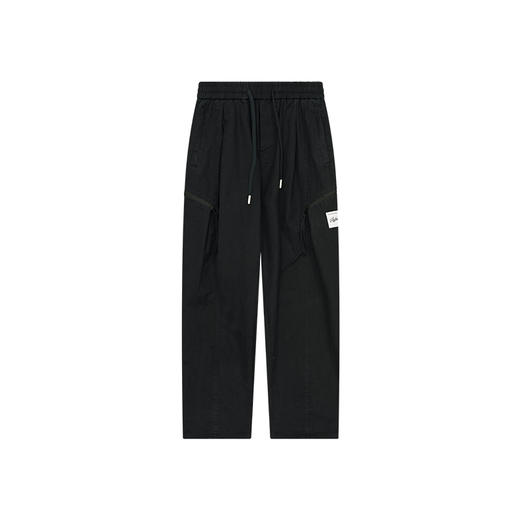 徐太浪松紧腰抽绳休闲裤男2025新款春秋宽松直筒贴标纯棉裤子长裤 商品图4