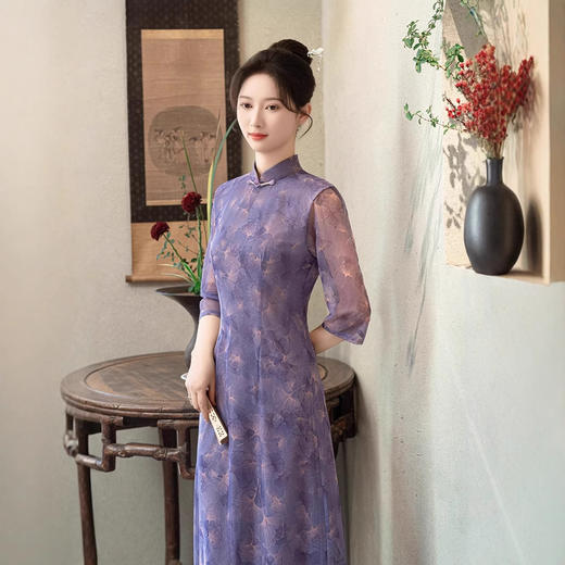 修身显瘦年轻款，改良优雅旗袍GSJ9366 商品图3
