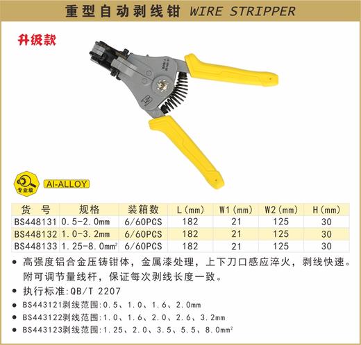 波斯 重型自动剥线钳0.5-2.0mm BS448131 商品图0