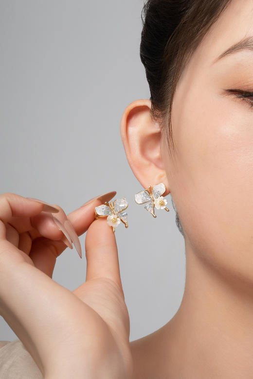 春日来信藏在耳畔上莫奈花园天然蓝晶石耳环 商品图5