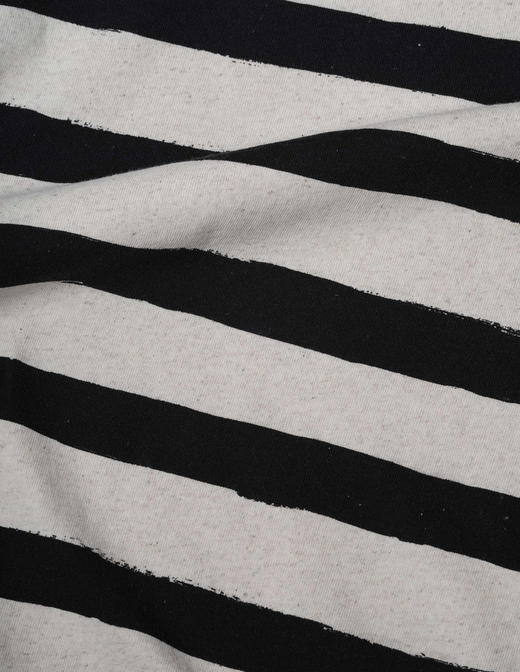 MHL 男士黑色条纹有机棉麻短袖T恤 商品图6