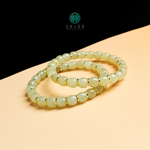 玉美人菲菲/和田玉单圈直切珠手串约7*8mm/多样性发一 商品图0