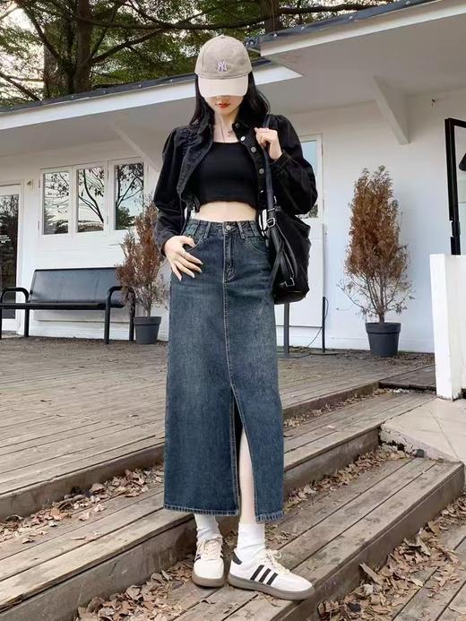 520活动促 爆款推荐～66101 前开叉A字长款牛仔长款半身裙-喜出 商品图4