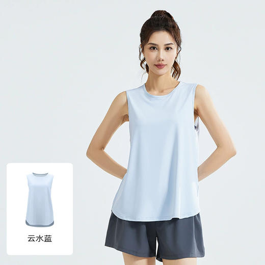 【瑜伽背心罩衫，透气速干，健身必备~】圆领瑜伽背心罩衫 宽松健身网纱 透气速干无袖运动背心式 瑜伽上衣-QQ 商品图6