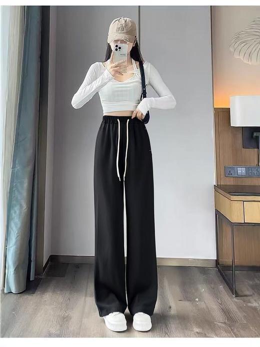 9.3秒杀-NO退【春秋】8609 垂感松紧腰质感直筒裤-喜出 商品图0