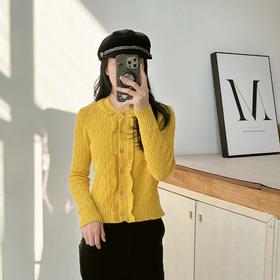 时髦绞花针织开衫2025年新款气质修身显瘦毛衣女