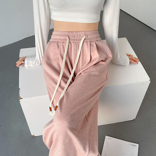 【针织糯米裤】2025春夏直筒针织高腰显瘦窄版阔腿裤 软糯亲肤百搭休闲裤 商品图3