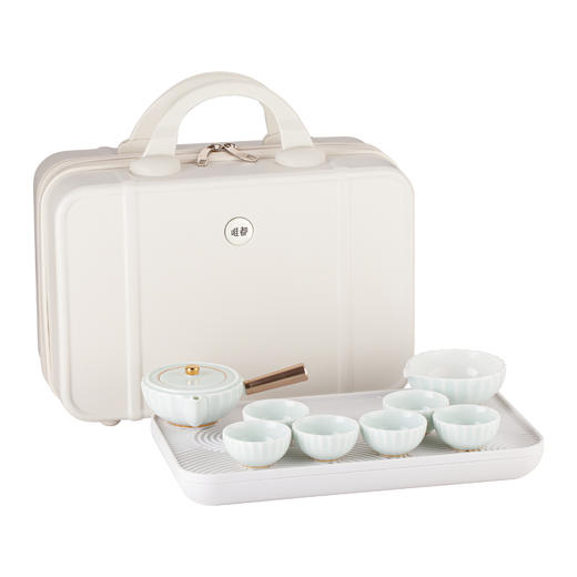 唯都【青云之上茶具套装】 历经1300度高温烧制 茶杯x6 壶x1 公道杯x1 茶盘x1 旅行箱包x1 茶巾x1 商品图5