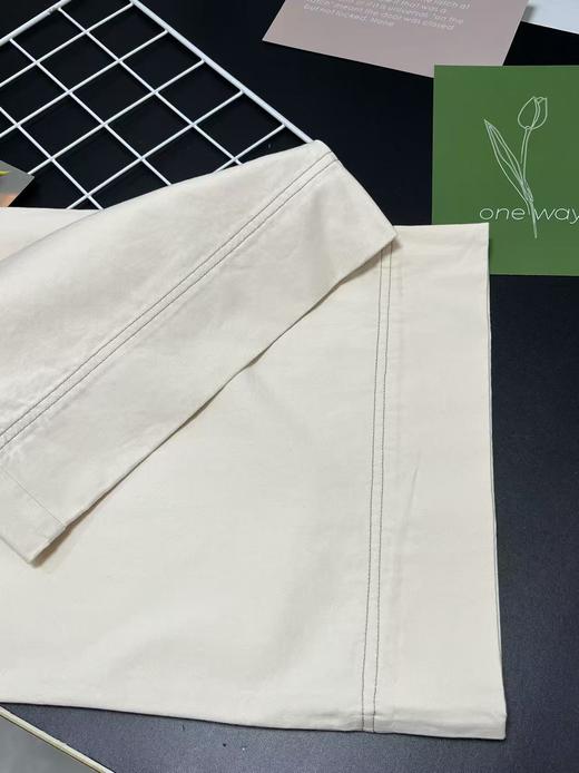 【春上新】5078米色宽边慵懒风宽松大裤腿阔腿裤-喜出 商品图5