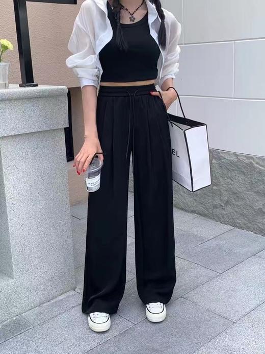 8.12秒杀清仓 S9915新款韩版高腰显瘦百搭垂坠感拖地长裤-喜出 商品图4