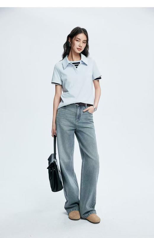 品质款【春上新】89%棉➕11%莱赛尔8966品质牛仔直筒裤（不含腰带） -喜出 商品图1