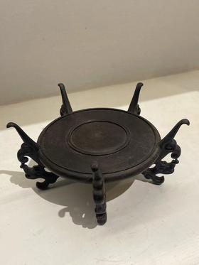 紫光檀圆形龙脚底座15*15cm