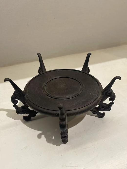 紫光檀圆形龙脚底座15*15cm 商品图0