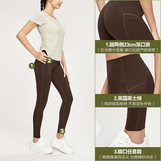 【限时秒】YOGACODE【火树银花系列】7A抗菌凉感瑜伽裤外穿口袋高腰提臀运动紧身裤DWP115092 商品图1
