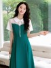 奢姿2025年夏装新款大码女装气质翻领拼接连衣裙胖妹妹时尚裙子9932825562 商品缩略图0