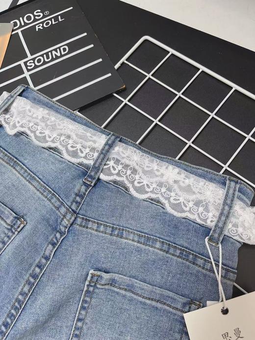 秒杀~不参与退货 
 最后一件 蕾丝微喇裤【春上新】3761韩系高弹力鱼尾裤牛仔微喇裤-喜出 商品图1