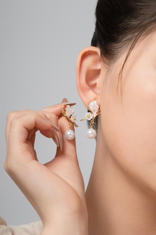 春日来信藏在耳畔上莫奈花园天然蓝晶石耳环 商品图12