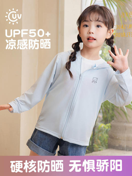 【行走的“遮阳伞”1件顶6件！】儿童冰丝透气防晒衣，UPF50+，360°伸展。轻薄舒适，多波段防护！释放闷热感，让户外活动更畅快！ 商品图2