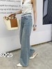 7.24秒杀~蕾丝超爆款～【春上新】8005蕾丝花边浅蓝窄版显瘦拖地直筒裤高腰女牛仔裤-喜出 商品缩略图4