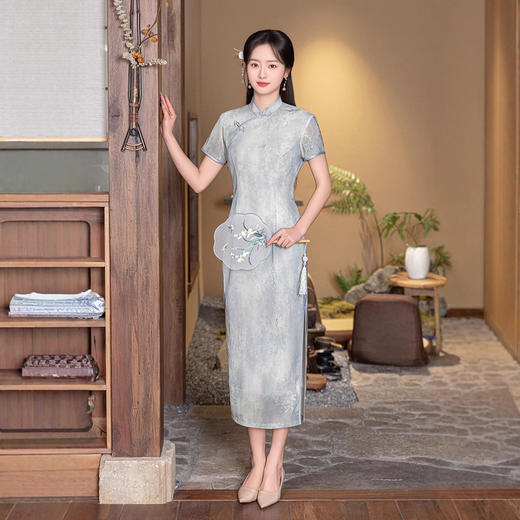 2025新款春夏年轻款气质优雅修身少女日常可穿改良旗袍ZA5298 商品图1
