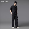 PINLI品立春夏新款立体剪花短袖衬衫男士潮牌上衣B252113038 商品缩略图1
