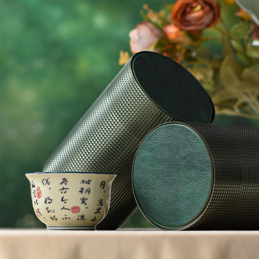 头采皮盒【双合金罐＋杯 绿色】130元一套/一件10套 商品图6