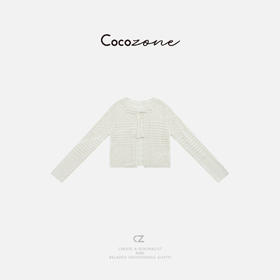 COCO ZONE 刘一一 早春减龄洋气镂空系带薄款针织衫ACD1A0109